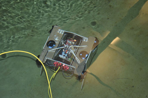 The Michigan RoboSub team’s 2021 autonomous underwater vehicle, Huron. | Credit: Michigan RoboSub