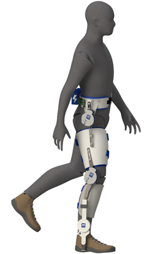 A model of the powered exoskeleton on the hip, knee and ankle joints. The modular system will be able to assist any combination of these joints, no matter the activity. Photo: Locomotor Control Systems Laboratory, University of Michigan