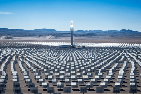 Thermal energy storage set up in a desert in Nevada