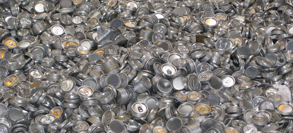 Aluminum cans destined for recycling