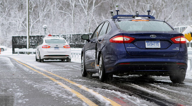 Vasudevan’s team will validate the performance of their algorithms to safely control autonomous vehicles on the pictured Ford Fusions which are on loan to his lab.